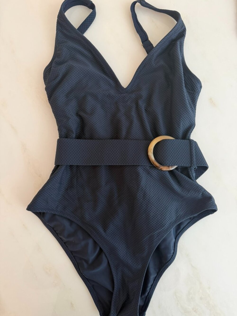 Navy Heidi Klein Porto Cervo one-piece swimsuit Size (M)
